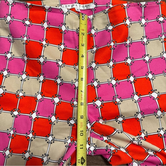 Trina Turk Lahaina Cropped Geometric Multicolor Pants Size 4 Stretch Vacation - Picture 8 of 10